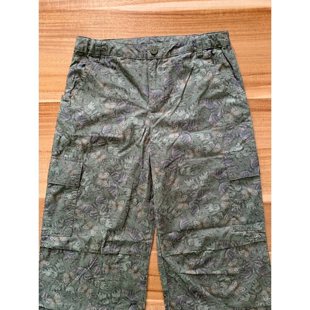 Art Class Junior Girls Butterfly Print Wide Leg Cotton Pants In Sage Green Large - Picture 6 of 8